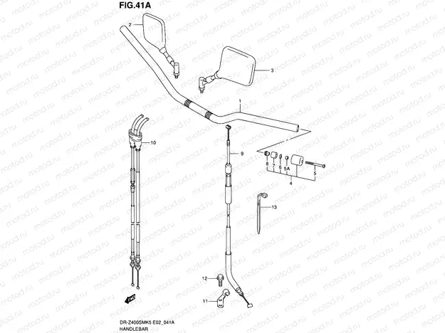 41A - HANDLEBAR (MODEL K7/K8/K9)