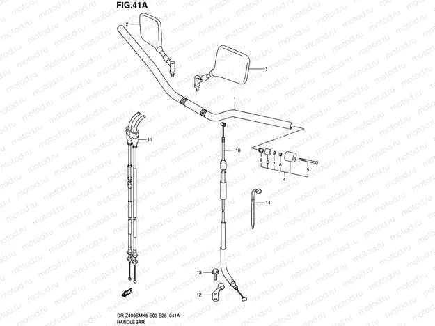 41A - HANDLEBAR (MODEL K7/K8/K9)