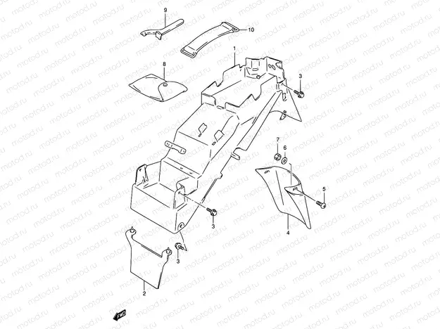 41A - REAR FENDER (MODEL T/V/W/X)