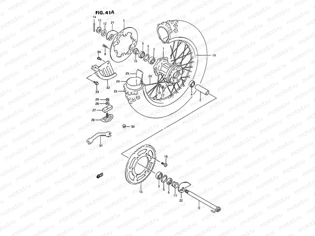 41A - REAR WHEEL (MODEL N/P/R/S/T)