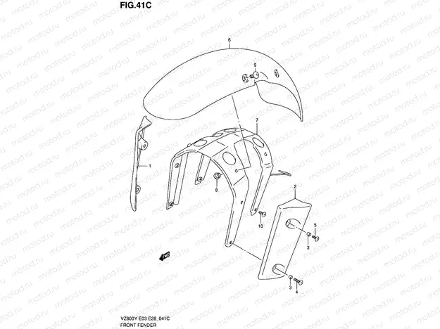 41C - FRONT FENDER (MODEL K1/K2/K3)