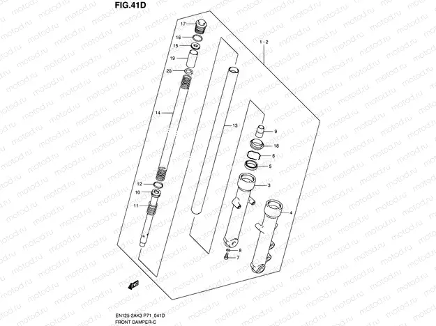 41D - FRONT DAMPER (EN125HUK4) : ORDER FROM DACHANGJIANG (CHINA)