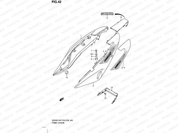 42 - FRAME COVER (MODEL K7)