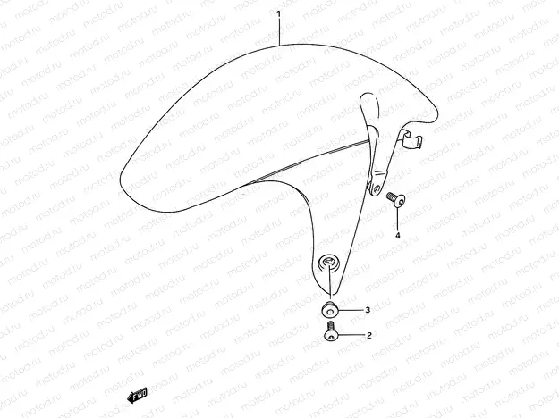 42 - FRONT FENDER (MODEL N/P)