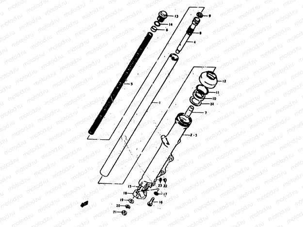 42 - FRONT FORK (GS400C,EC,N:~F.NO.71031) (GS400EN:~F.NO.504509)