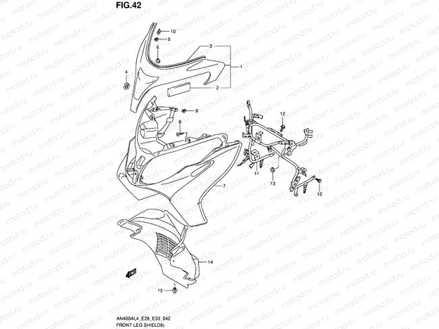 42 - FRONT LEG SHIELD (AN400ZAL4 E28)