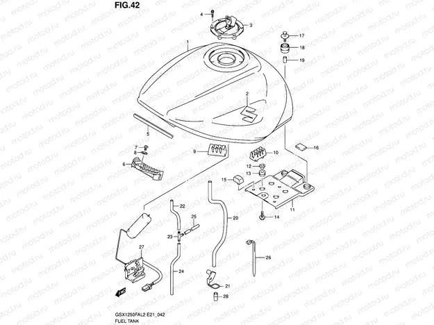 42 - FUEL TANK (GSX1250FAL2 E24)