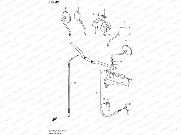 42 - HANDLEBAR - FRONT CABLE