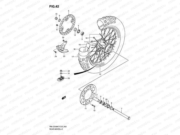 42 - REAR WHEEL (MODEL K7)