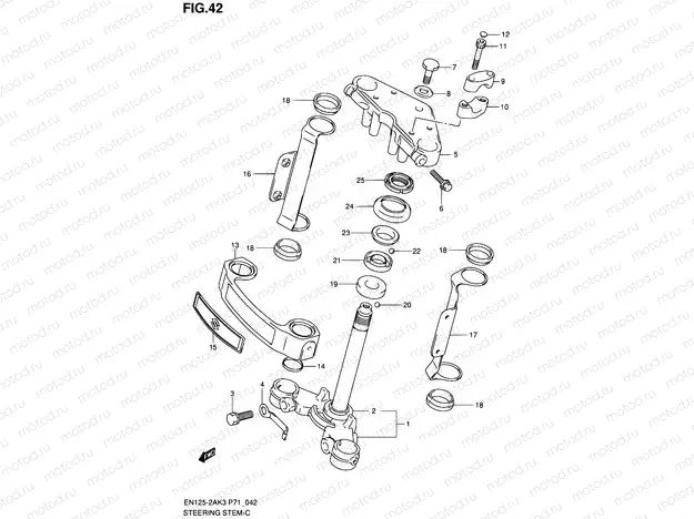 42 - STEERING STEM (EN125-2AK3/-2AK7/-2AK8)