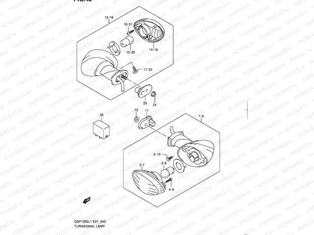 42 - TURNSIGNAL LAMP (GSF1250L1 E24)