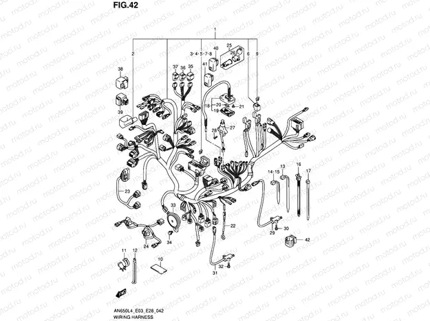 42 - WIRING HARNESS (AN650L4 E03)