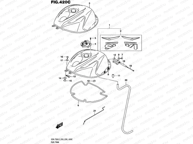 420C - FUEL TANK (GSX-R750L5 E33)