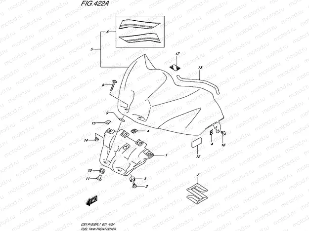 422A - FUEL TANK FRONT COVER (GSX-R1000RL7 E21)