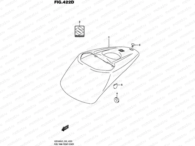 422D - FUEL TANK FRONT COVER (VZR1800BZL5 E02)