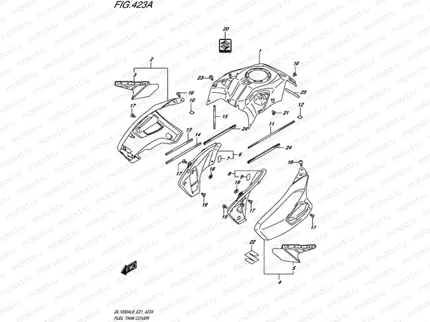 423A - FUEL TANK COVER (DL1000AL8 E21) (FOR YU1)