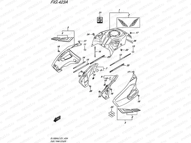 423A - FUEL TANK COVER (DL1000XAL9 E21)