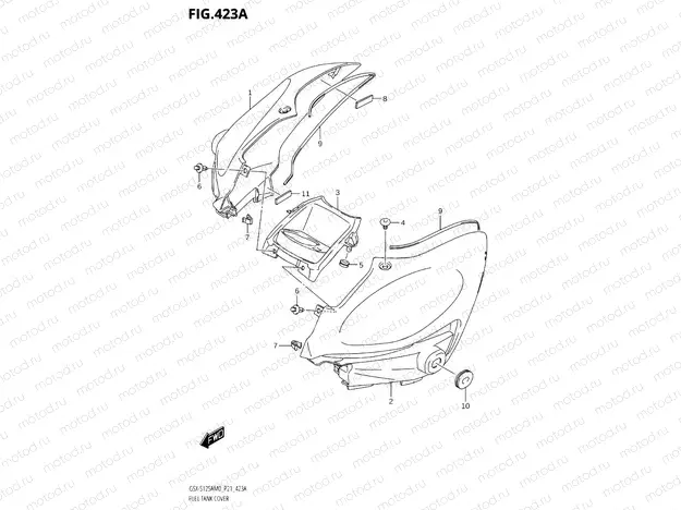423A - FUEL TANK COVER (GSX-S125A)