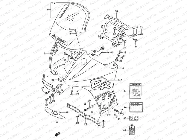 42A - COWLING - LABEL (MODEL N)
