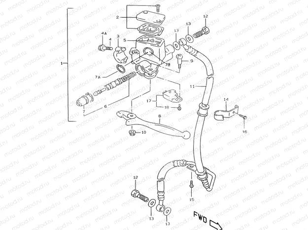 42A - FRONT MASTER CYLINDER (AJP)
