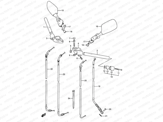 42A - HANDLE BAR (MODEL R/S/T/V)