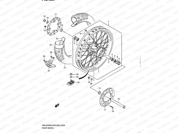 42A - REAR WHEEL (RM-Z450L1)