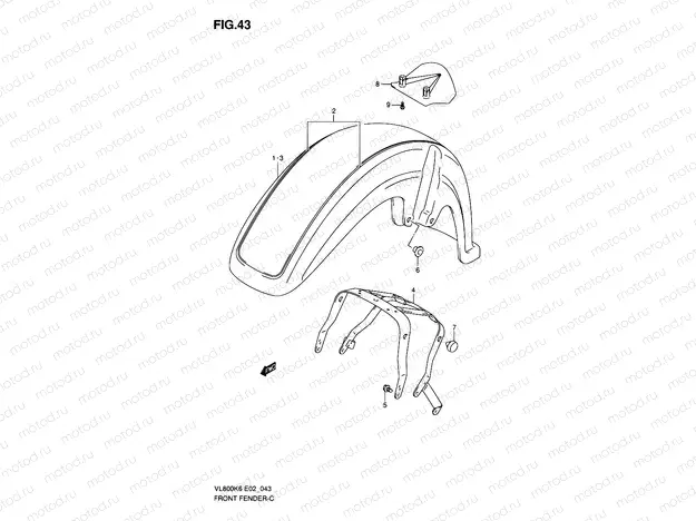43 - FRONT FENDER (MODEL K6/K7)