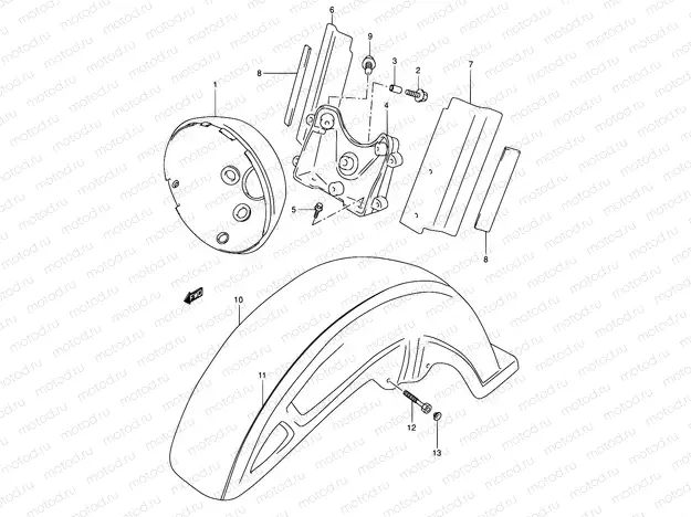 43 - FRONT FENDER (MODEL W/X)
