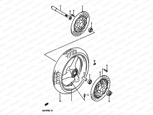 43 - FRONT WHEEL (MODEL J/K)