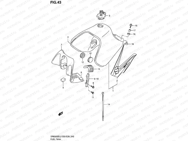43 - FUEL TANK (DR650SEL2 E28)