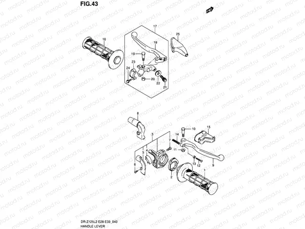 43 - HANDLE LEVER (DR-Z125LL2 E28)