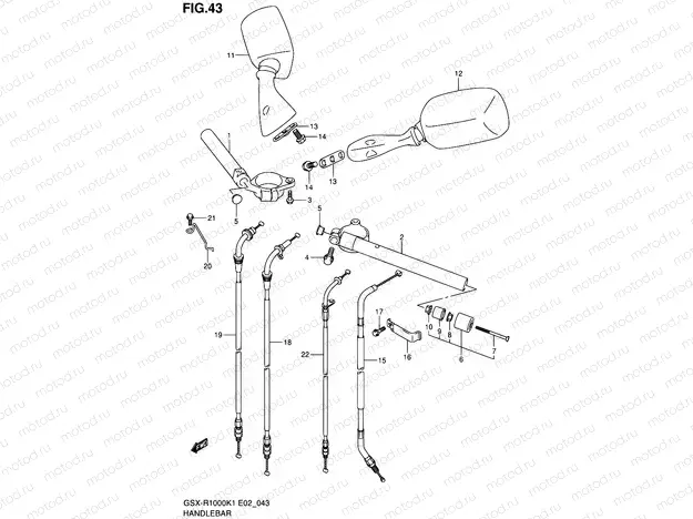 43 - HANDLEBAR (GSX-R1000K1)