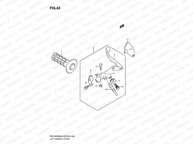 43 - LEFT HANDLE LEVER