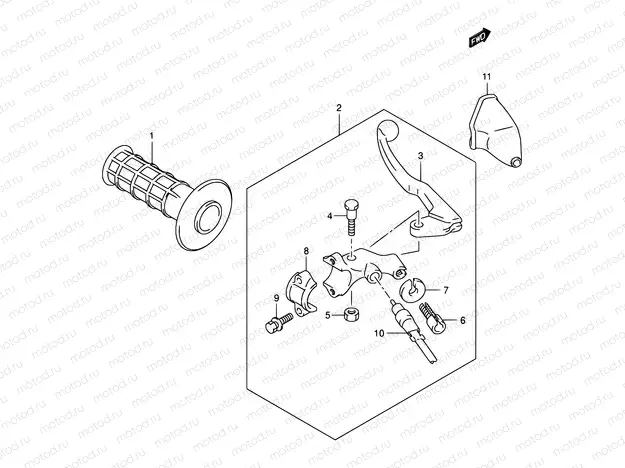 43 - LEFT HANDLE LEVER (DR-Z400EY/EK1/EK2/EK3/EK4)