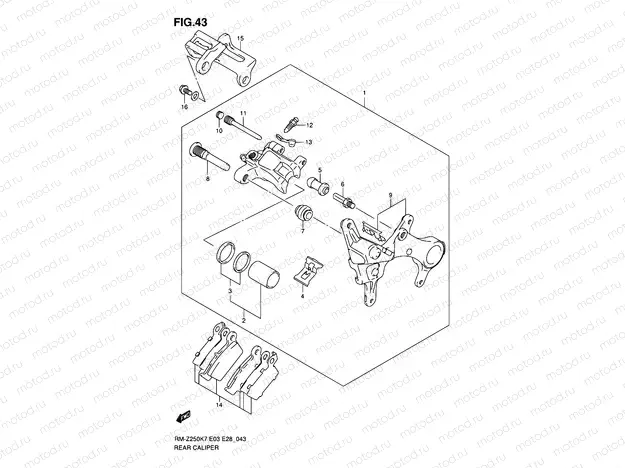 43 - REAR CALIPER (MODEL K7)