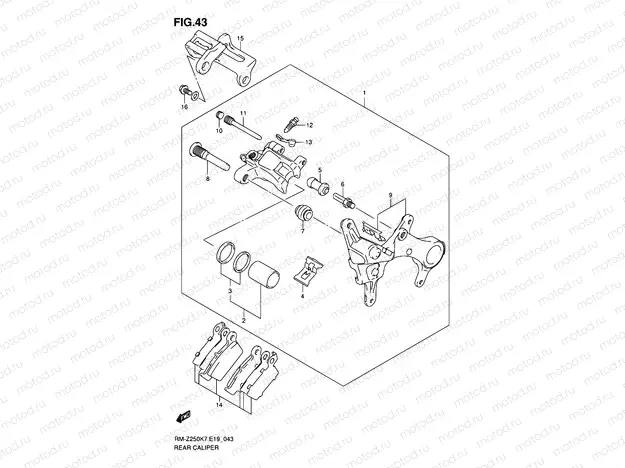 43 - REAR CALIPER (MODEL K7)