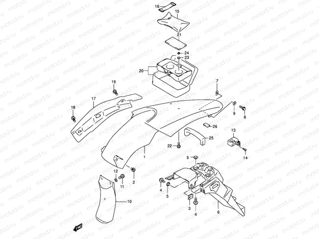 43 - REAR FENDER (MODEL Y/K1)