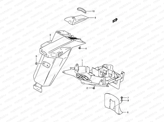 43 - REAR FENDER (SV1000S/S1/S2K3)
