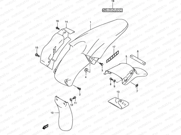43 - REAR FENDER (WITH OUT E24)