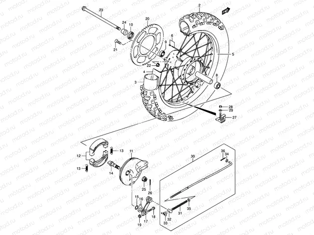 43 - REAR WHEEL (DR-Z125K3)