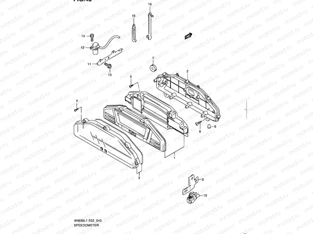 43 - SPEEDOMETER (AN650AL1 E19)