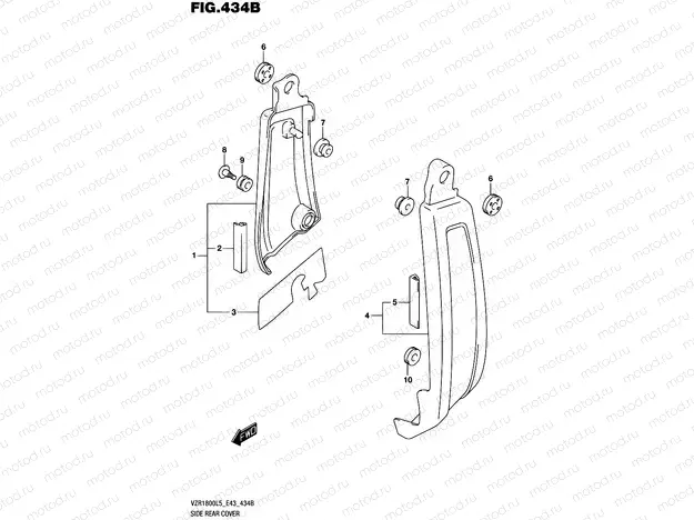 434B - SIDE REAR COVER (VZR1800BZL5 E43)