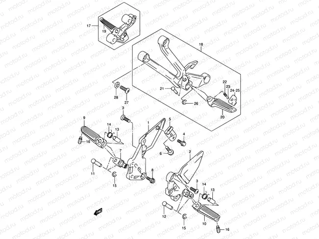 43A - FOOTREST (MODEL K4/K5/K6/K7)