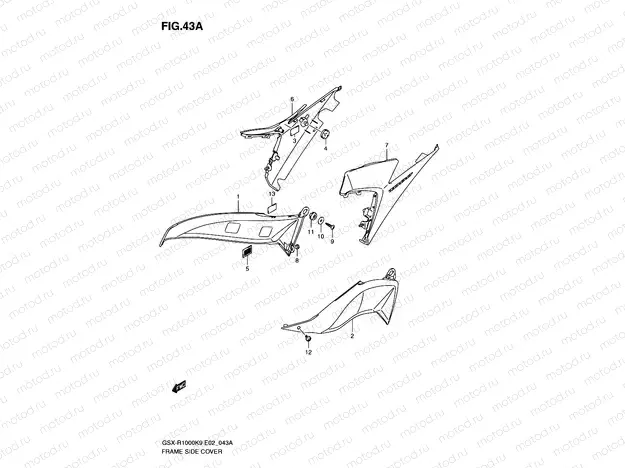43A - FRAME SIDE COVER (MODEL L0)