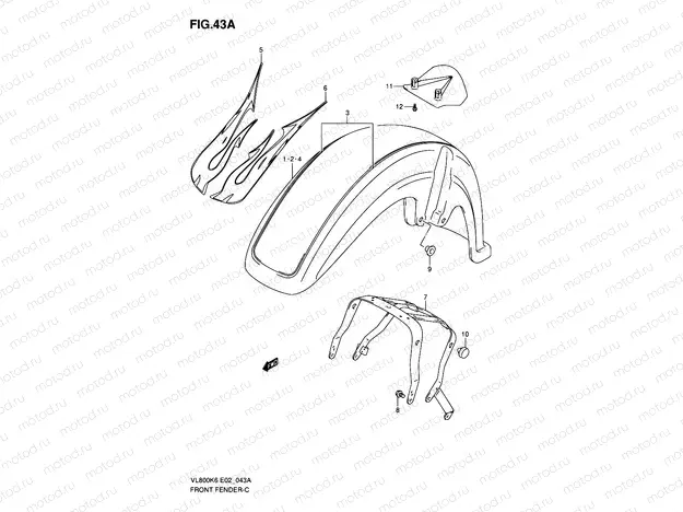 43A - FRONT FENDER (MODEL K8)