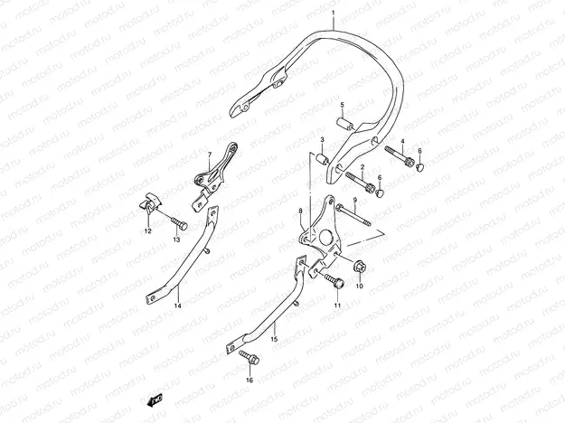 43A - PILLION RIDER HANDLE (MODEL R/S/T)