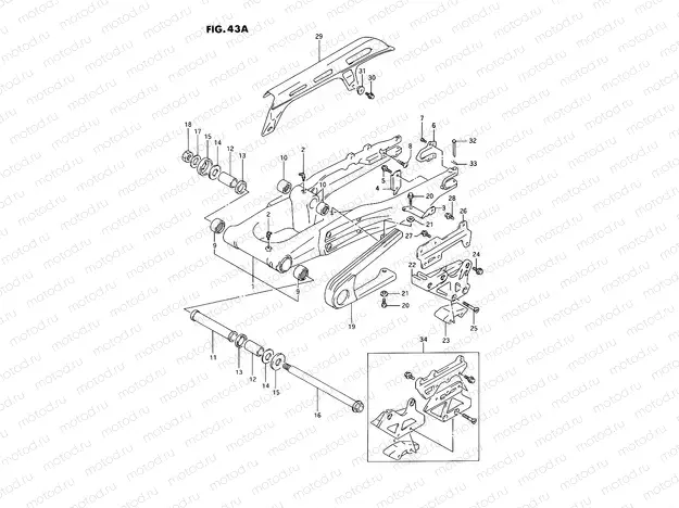 43A - REAR SWINGING ARM (MODEL R)