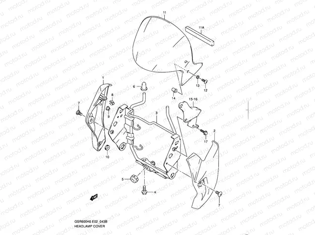 43B - HEADLAMP COVER (MODEL K9)