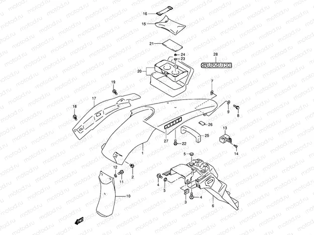 43B - REAR FENDER (MODEL K4)