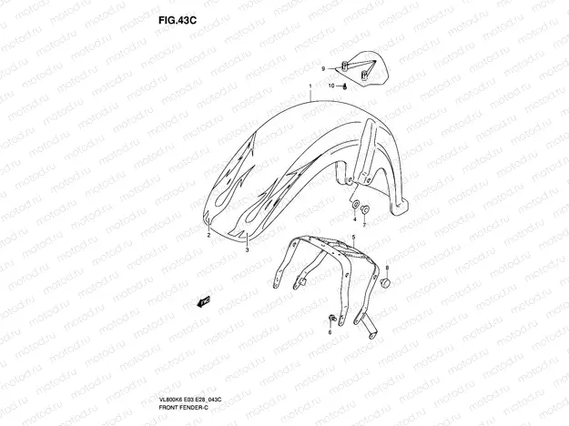 43C - FRONT FENDER (VL800CK8)